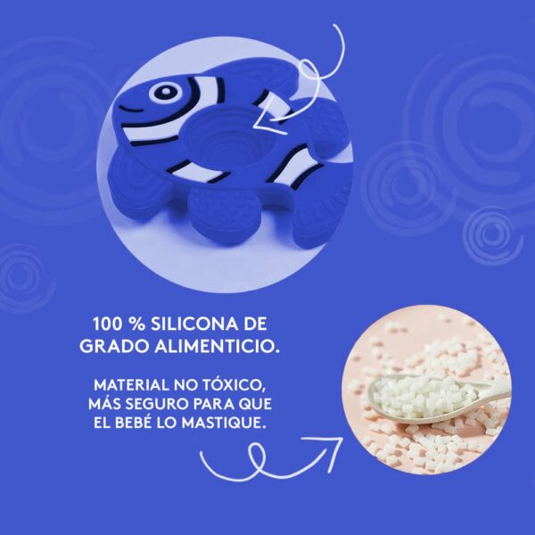 Masticador para bebés Pez Azul Oscuro Úpale propiedades 2
