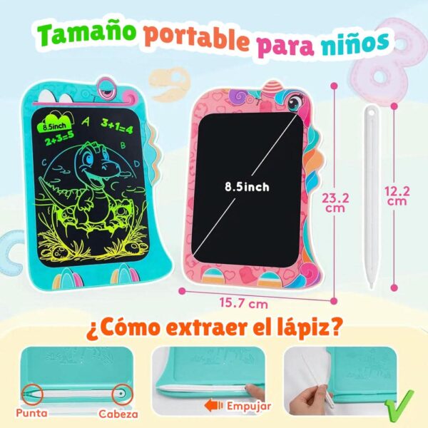 Tablet Para Niños LCD Multicolor 23x16cm Celeste Úpale medidas