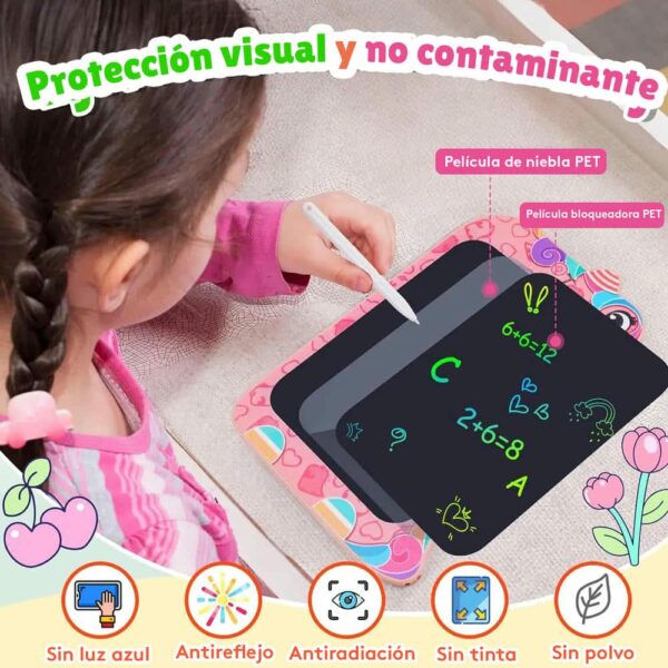 Tablet Para Niños LCD Multicolor 23x16cm Rosa Úpale partes