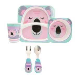 Set Genial de 5 piezas Platos + Vaso + Cubiertos Koala