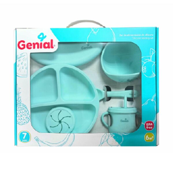 Set de Alimentación Completo de Silicón Genial 6M+ Celeste
