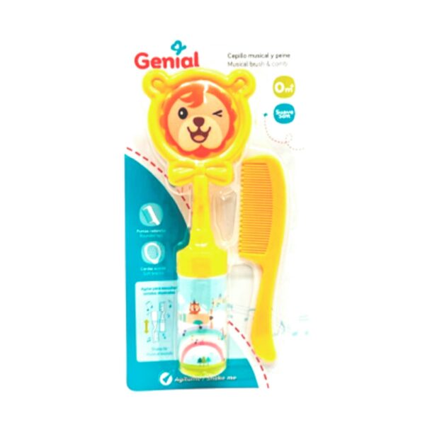 Set de Cepillo Musical y Peine Genial 0m+ León Amarillo