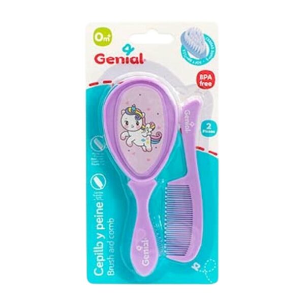 Set de Cepillo y Peine Genial 0m+ Unicornio Morado