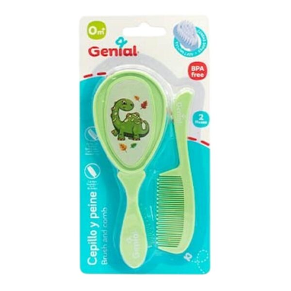 Set de Cepillo y Peine Genial 0m+ Dino Verde