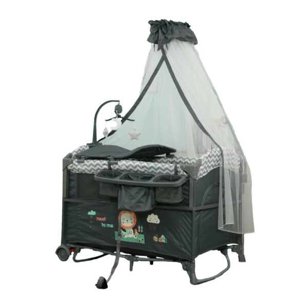 Corral cuna para bebé Gris Burbay
