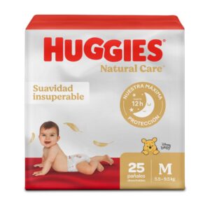 Pañales Huggies Natural Care Etapa 2/M Suavidad Insuperable 25U