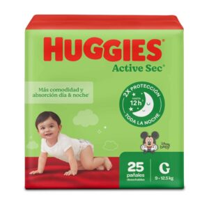 Pañales Huggies Active Sec Etapa 3/G  Más Comodidad y Absorción 25U