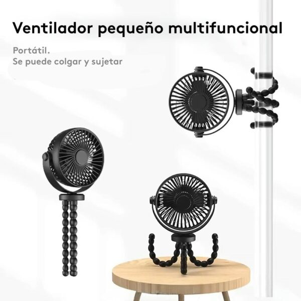 Ventilador Mini Portable Trípode Blanco Creciendo Juntos usos