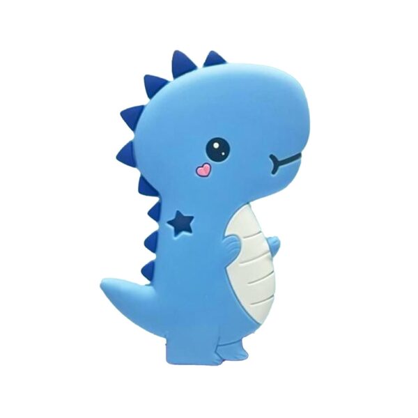 Masticador Babys De Silicon Dino Celeste 3 m+
