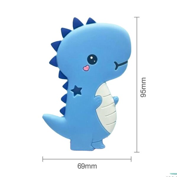 Masticador Babys De Silicon Dino Celeste 3 m+ medidas