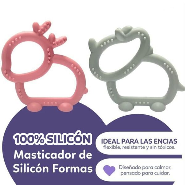 Masticador Babys De Silicon Conejo Rosa 3 m+ beneficios