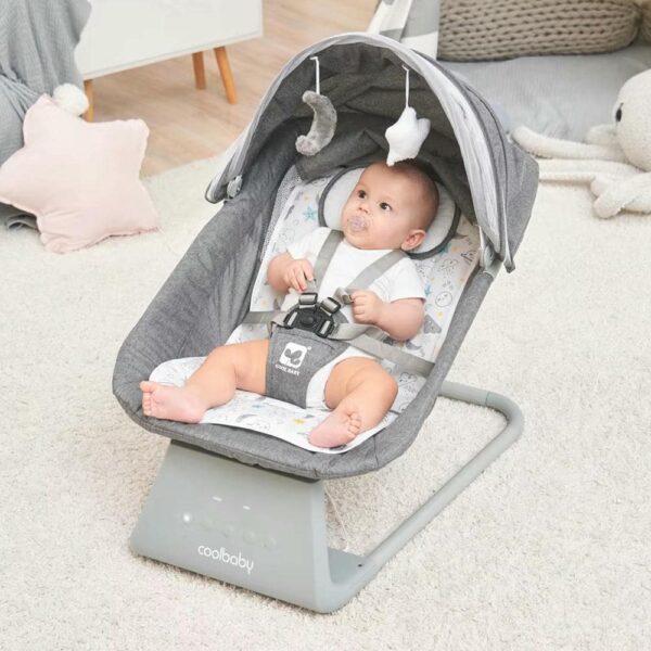 Mecedora eléctrica 4 en 1 Gris Creciendo Juntos uso