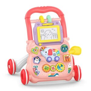 Caminador Pizarra Animales De Zoológico Rosa Creciendo Juntos