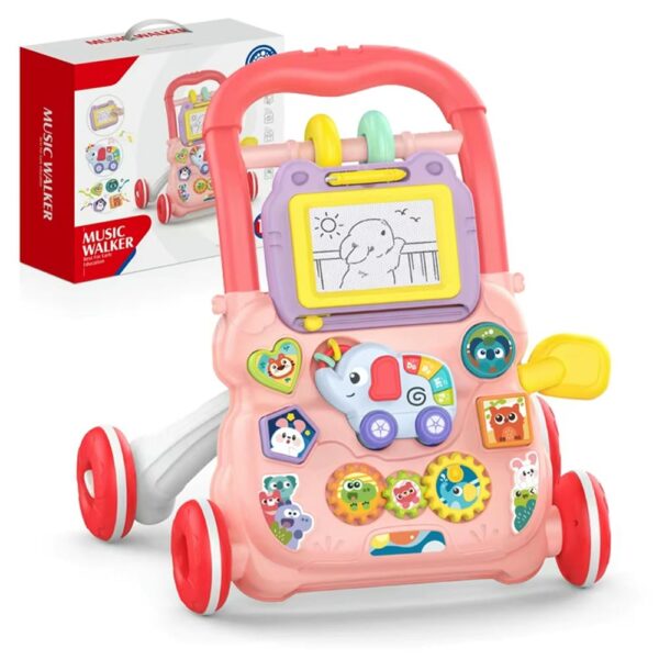 Caminador Pizarra Animales De Zoológico Rosa Creciendo Juntos caja y producto