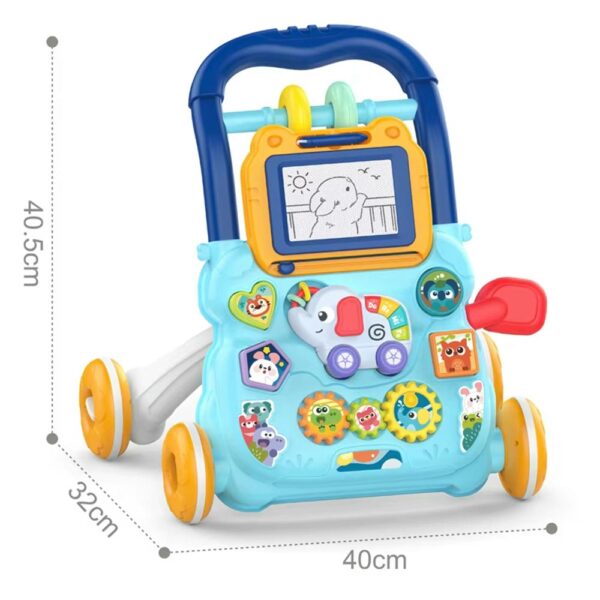 Caminador Pizarra Animales De Zoológico Celeste Creciendo Juntos medidas