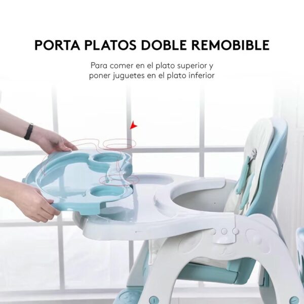 Silla De Comer Noah Multifunción Azul Creciendo Juntos platero