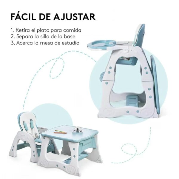 Silla De Comer Noah Multifunción Azul Creciendo Juntos instrucciones