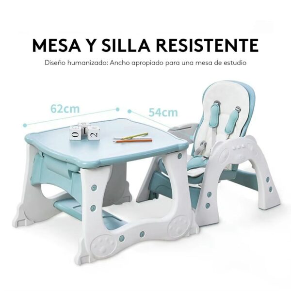 Silla De Comer Noah Multifunción Azul Creciendo Juntos medidas mesa
