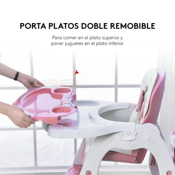 Silla De Comer Noah Multifunción Rosa Creciendo Juntos platero