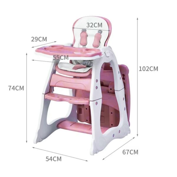 Silla De Comer Noah Multifunción Rosa Creciendo Juntos medidas