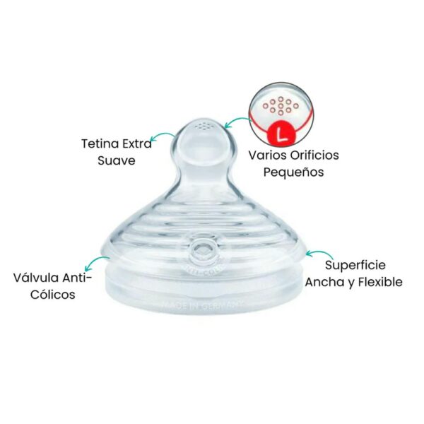 Chupón Nuk For Nature Talla L 0-6m Silicón x 2 chupón