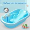Bañera con Dispensador + Termómetro Color Celeste Creciendo juntos partes
