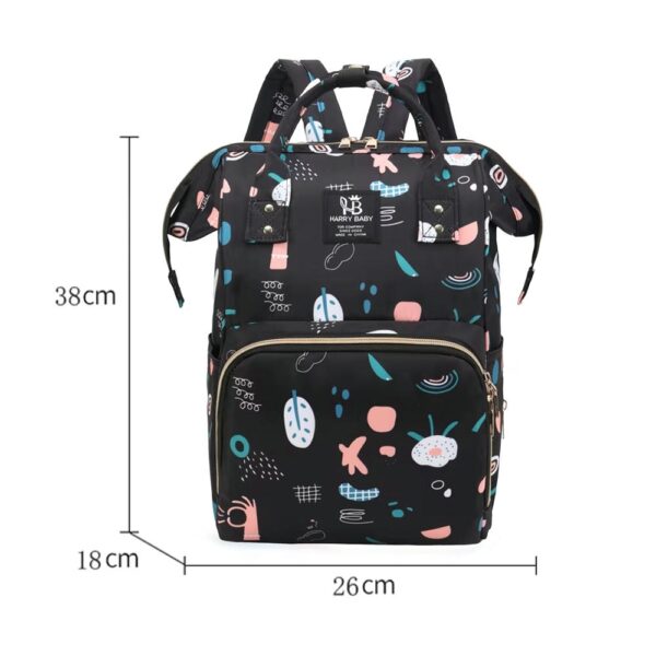 Mochila Pañalera Prime Negra medidas