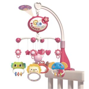 Colgante Musical para Cuna Safari Rosado Creciendo Juntos