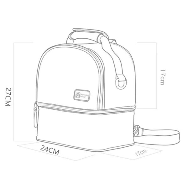 Bolso Térmico Dorado + Pilas de Hielo Creciendo Juntos medidas