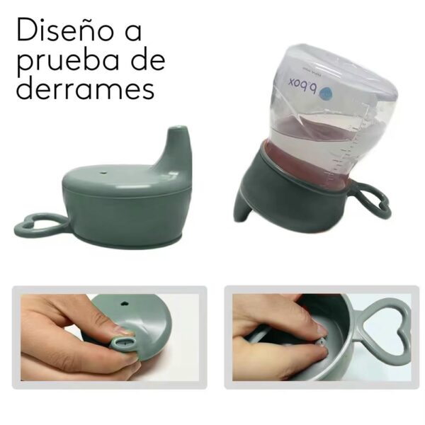 Tapa de Silicón para Biberón Azul Creciendo Juntos prueba