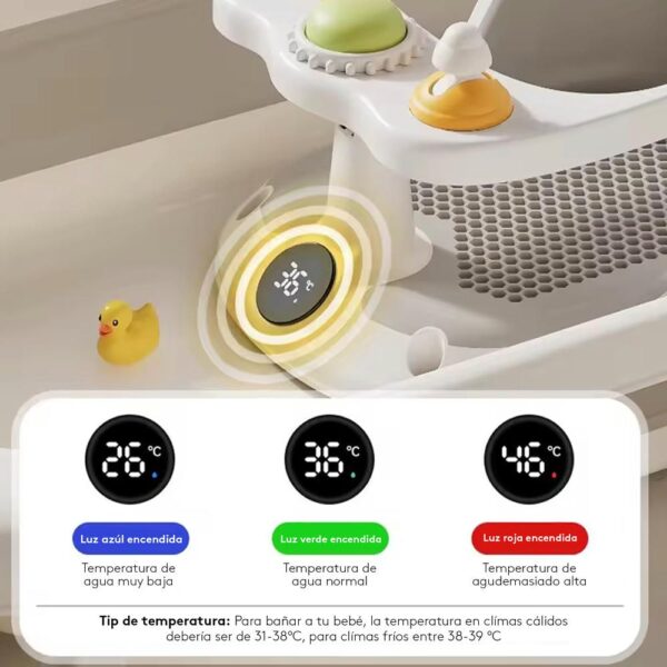 Asiento de Ducha para bebé Blanco Creciendo Juntos botón