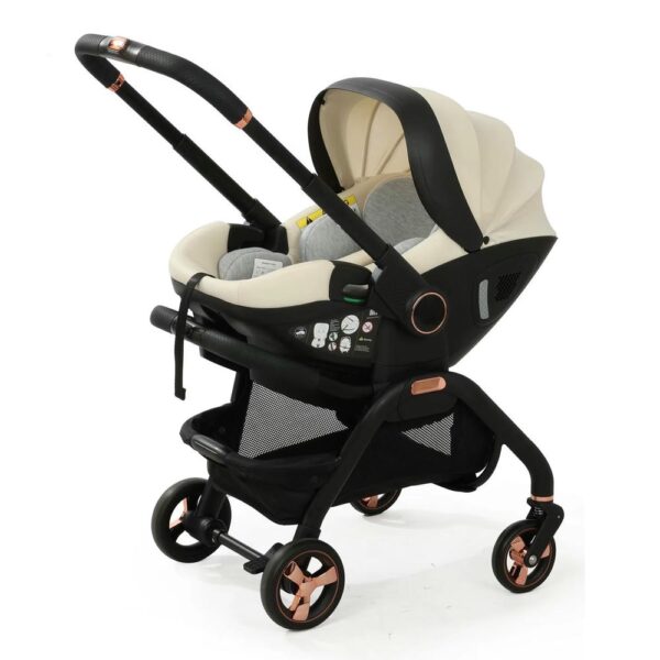 Coche Kidilo Snap & Go con Porta bebé S366 Negro/Dorado Creciendo Juntos