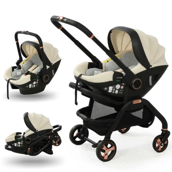 Coche Kidilo Snap & Go con Porta bebé S366 Negro/Dorado Creciendo Juntos diseños