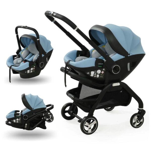 Coche Kidilo Snap & Go con Porta bebé S366 Negro/Celeste Creciendo Juntos modelos