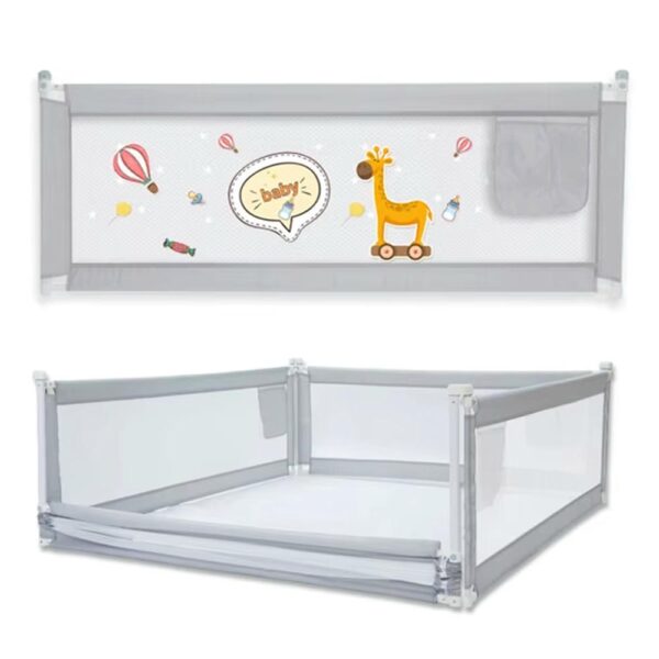 Baranda de Seguridad Apertura Deslizable 175cm x 63cm Jirafa Gris Creciendo Juntos uso y diseño