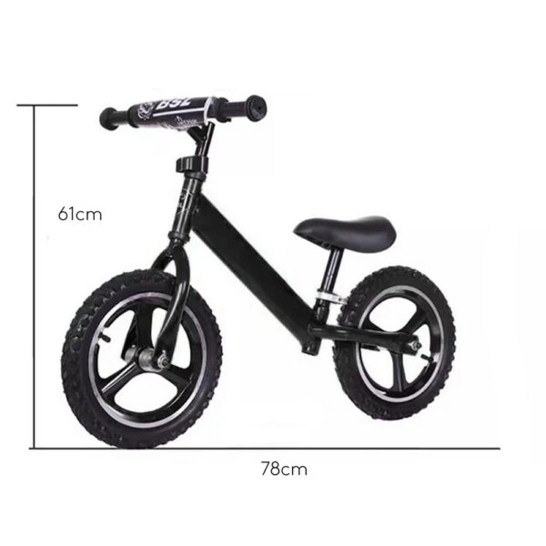 Bicicleta de Equilibrio Negro 2 años+ Prime medidas