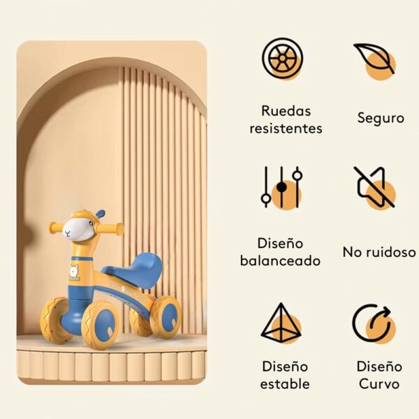 Triciclo para bebés de Oveja Amarillo/Azul 1 año+ Prime propiedades