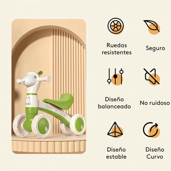 Triciclo para bebés de Oveja Verde/Blanco 1 año+ Prime características