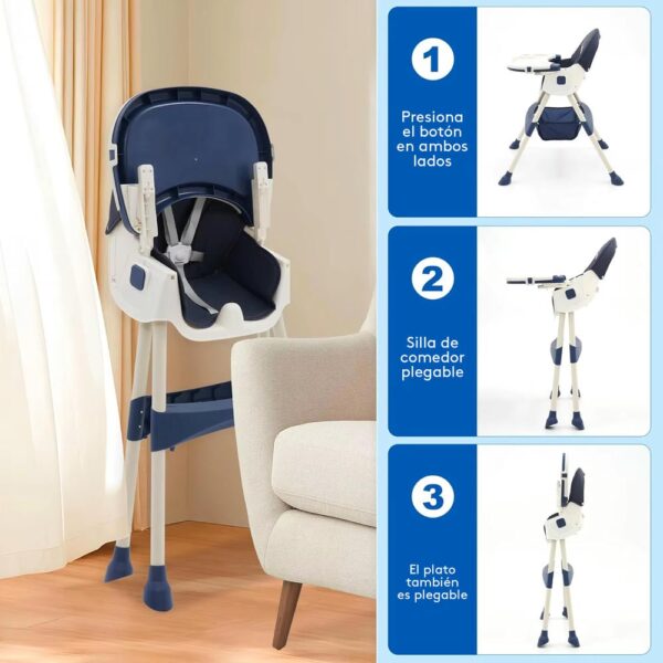 Silla De Comer Freya Azul Úpale plegado