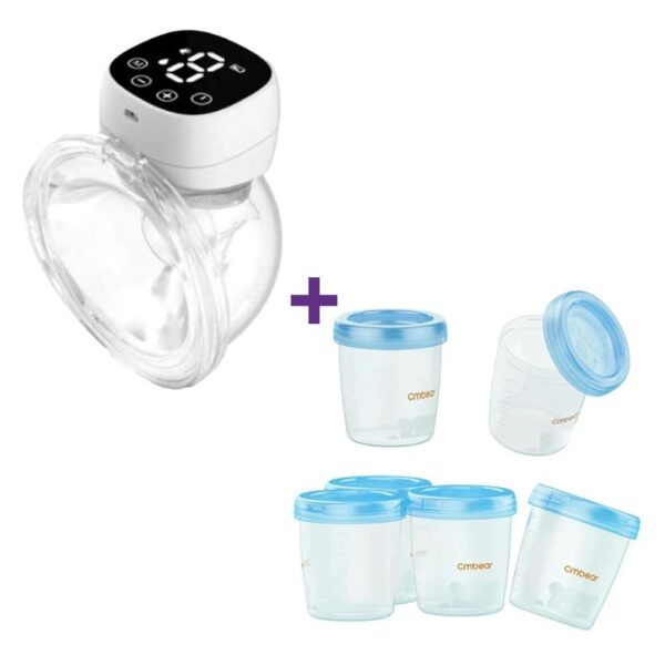 Extractor de leche Materna Inalámbrico Eléctrico Manos Libres Qy-101 Blanco Úpale + Vasos cmbear