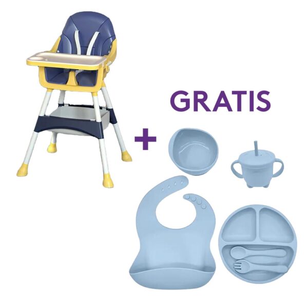 Silla cora azul + kit de alimentación 6 piezas azul