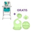 Silla leia dino + kit de alimentación 6 piezas verde