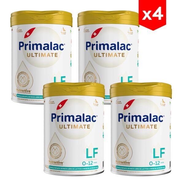 Fórmula Primalac Ultimate Libre de Lactosa 0-12 m 400g paquete x4