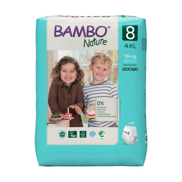 Pañal Bambo Nature Pants Talla 8, 4XG (+19 kg) x 16 unidades pañales