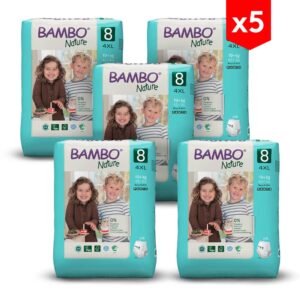 Pañal Bambo Nature Pants Talla 8, 4XG (+19 kg) x 16 unidades combo x5