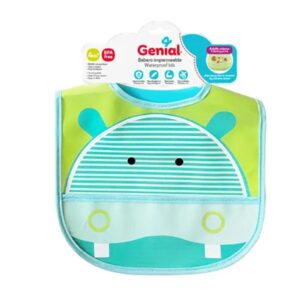Babero Impermeable Hipopótamo Celeste Genial 4M+