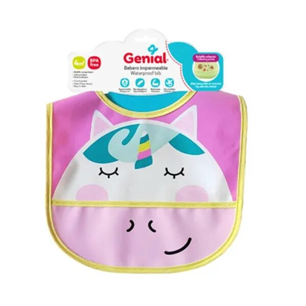 Babero Impermeable Unicornio Rosado Genial 4M+