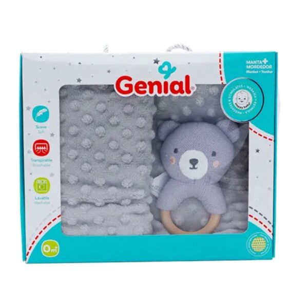 Set de Regalo (Manta + Mordedor) Gris Genial 0M+