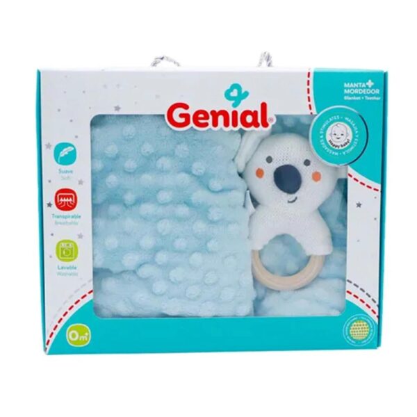 Set de Regalo (Manta + Mordedor) Celeste Genial 0M+