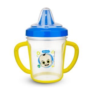 Taza Carlitos Clásico con Pico y Tapa Amarillo - Azul x 270 ml